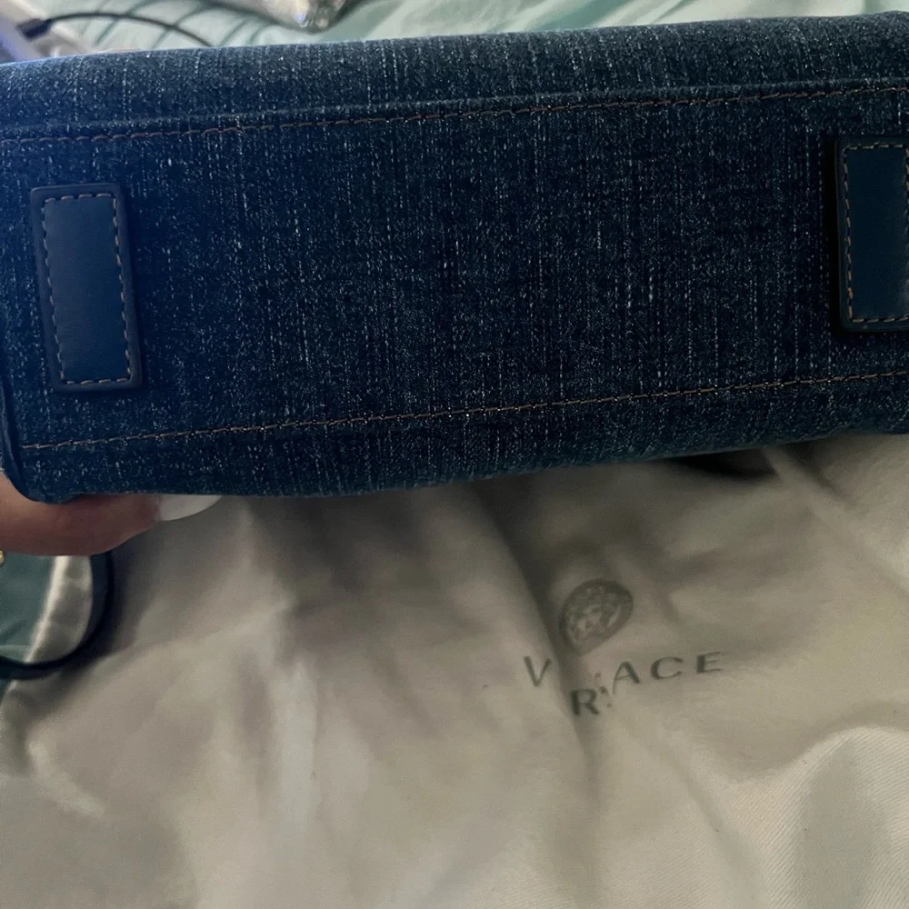 VERSACE denim Le Medusa mini tote - Picture 3 of 8